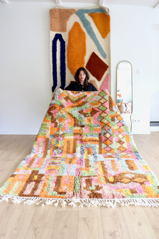 Beni Ouarain Moroccan Colorful Rug (1147) 240x170cm - Serafina - Tree of Colors