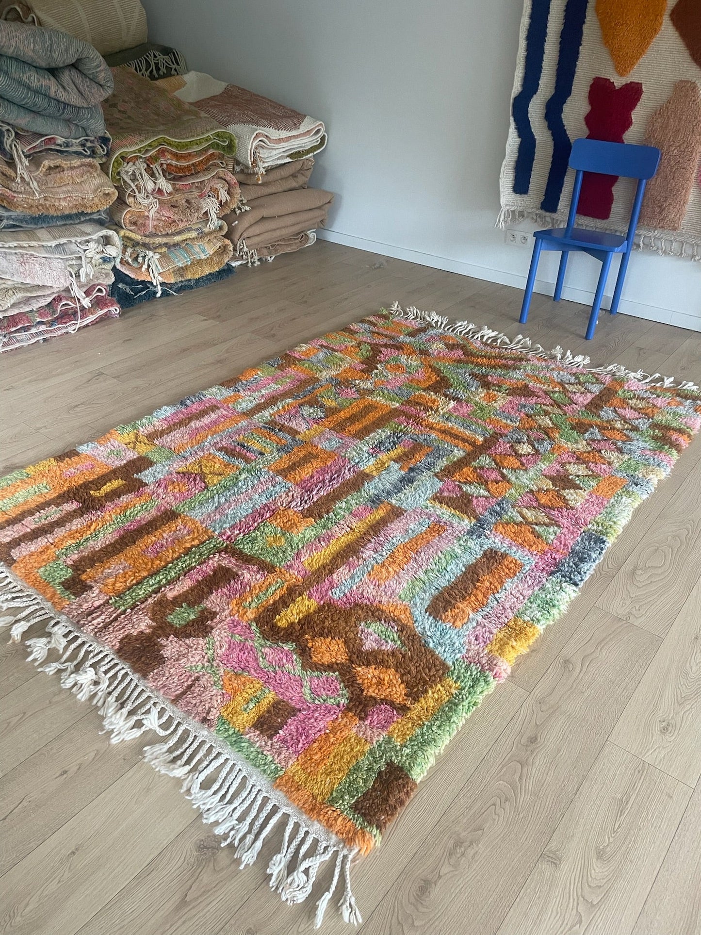 Beni Ouarain Moroccan Colorful Rug (1147) 240x170cm - Serafina - Tree of Colors