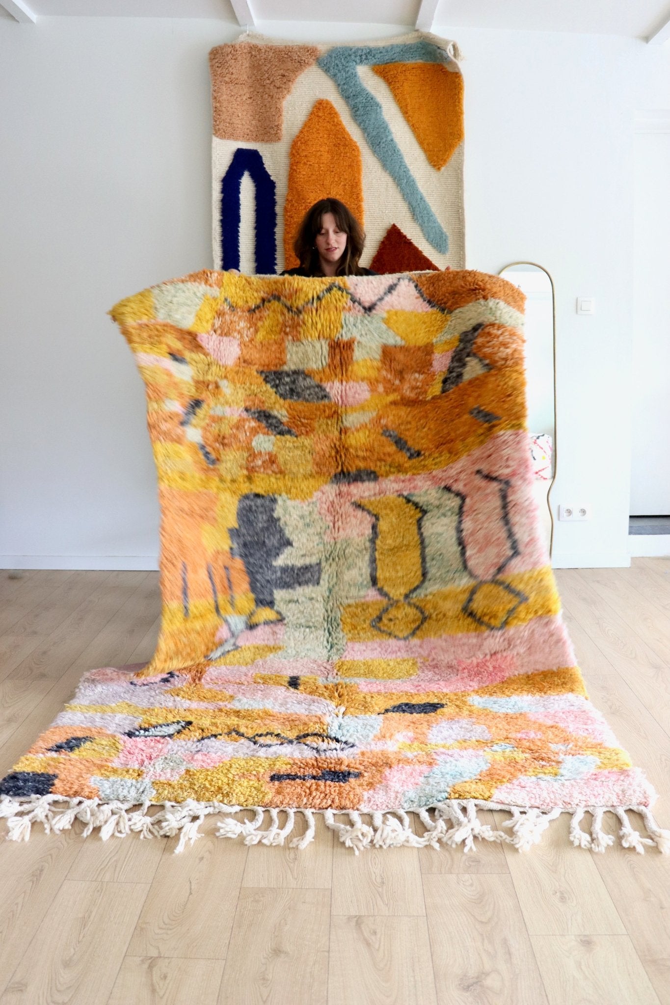 Beni Ouarain Moroccan Colorful Rug (1149) 232x165cm - Apero Time - Tree of Colors