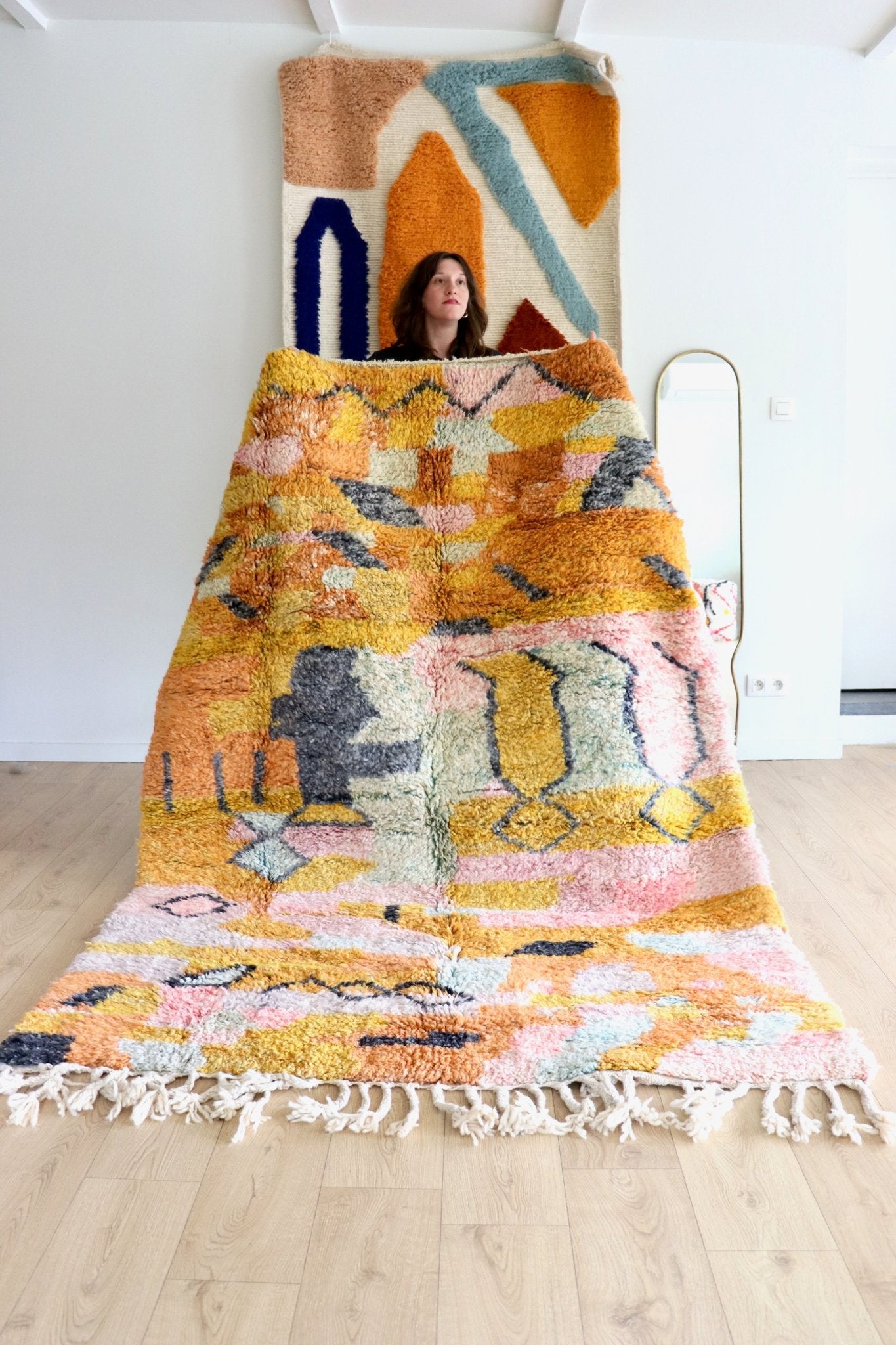 Beni Ouarain Moroccan Colorful Rug (1149) 232x165cm - Apero Time - Tree of Colors