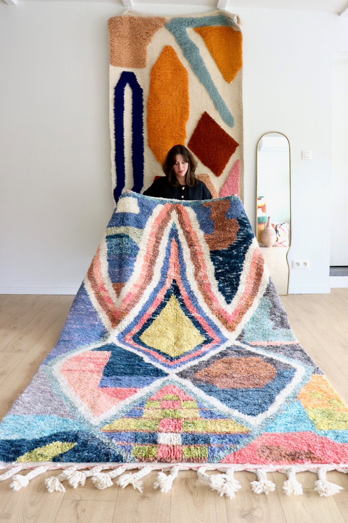 Beni Ouarain Moroccan Colorful Rug (1151) 255x160cm - Lilou - Tree of Colors