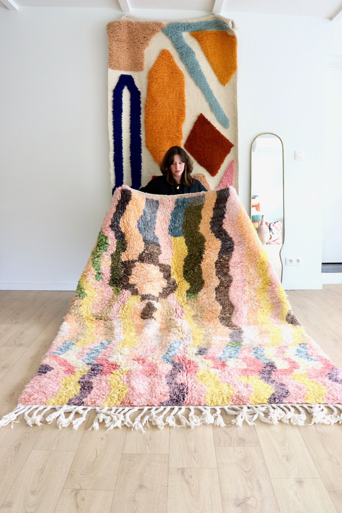 Beni Ouarain Moroccan Colorful Rug (1152) 235x175cm - Surprise - Tree of Colors