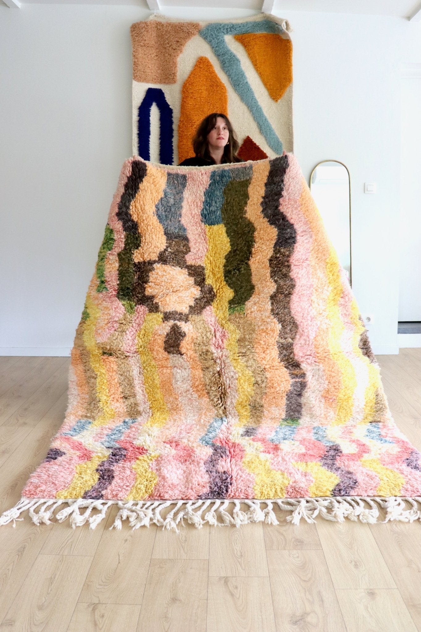 Beni Ouarain Moroccan Colorful Rug (1152) 235x175cm - Surprise - Tree of Colors