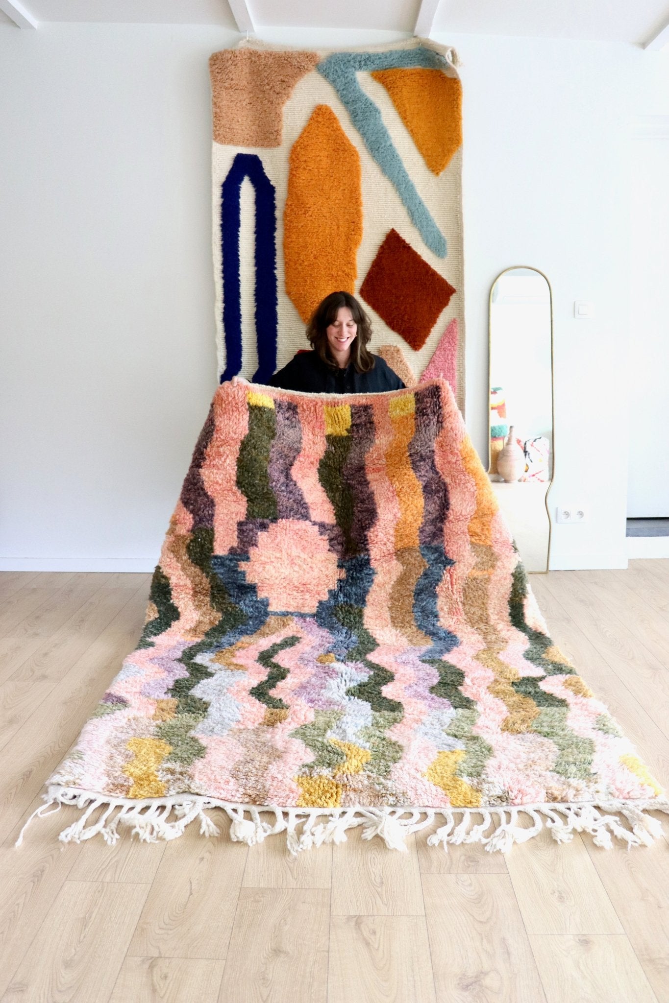 Beni Ouarain Moroccan Colorful Rug (1153) 235x159cm - Jungle - Tree of Colors