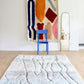 Beni Ouarain Moroccan Colorful Rug (1154) 245x163cm - Sky Blue - Tree of Colors