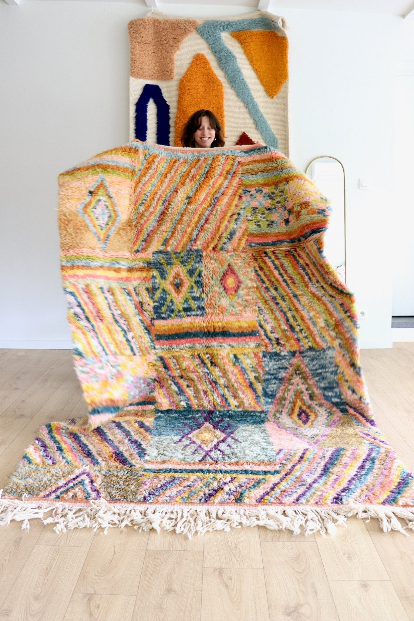 Beni Ouarain Moroccan Colorful Rug (1159) 245x160cm - Diana - Tree of Colors
