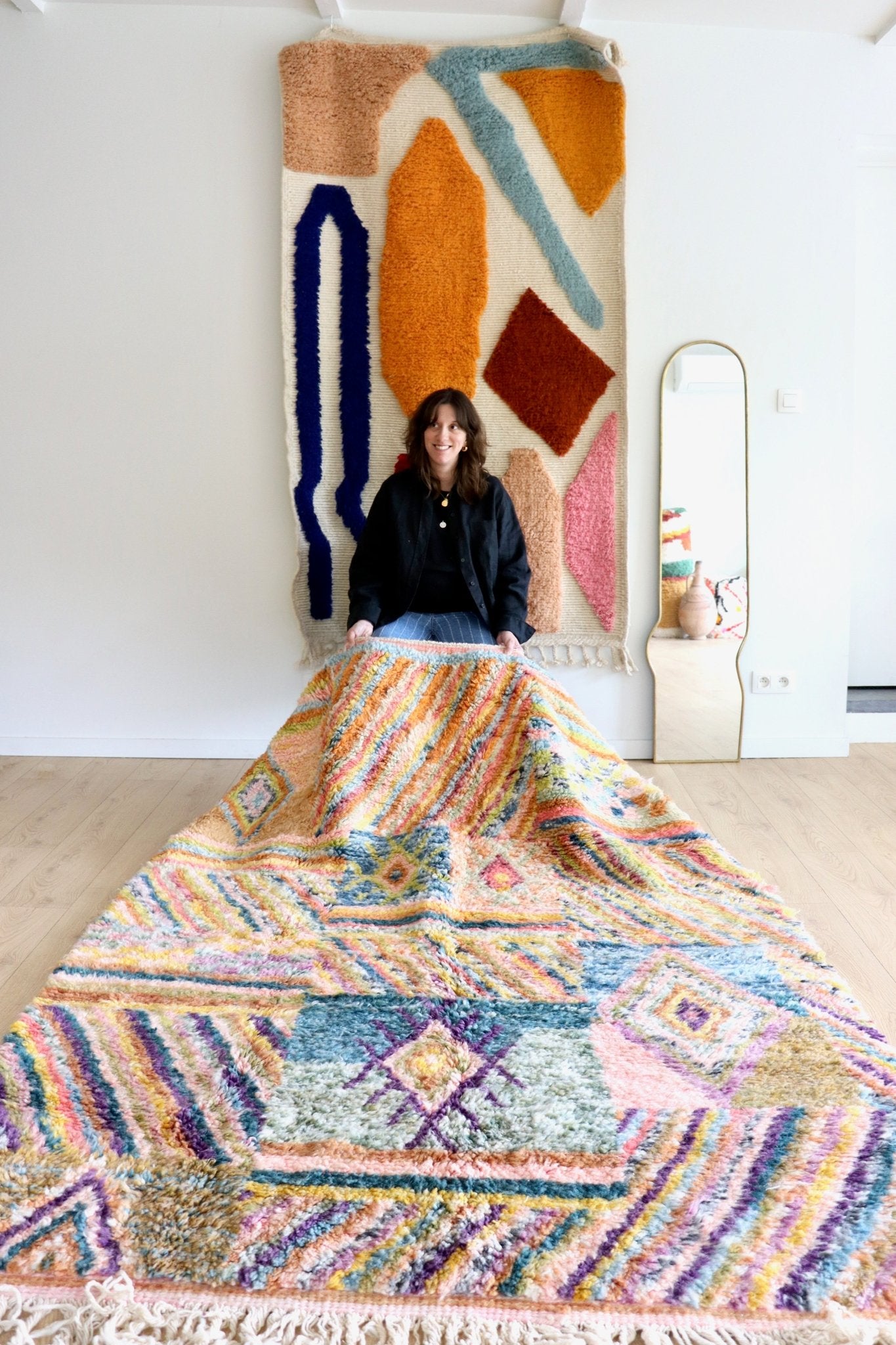 Beni Ouarain Moroccan Colorful Rug (1159) 245x160cm - Diana - Tree of Colors