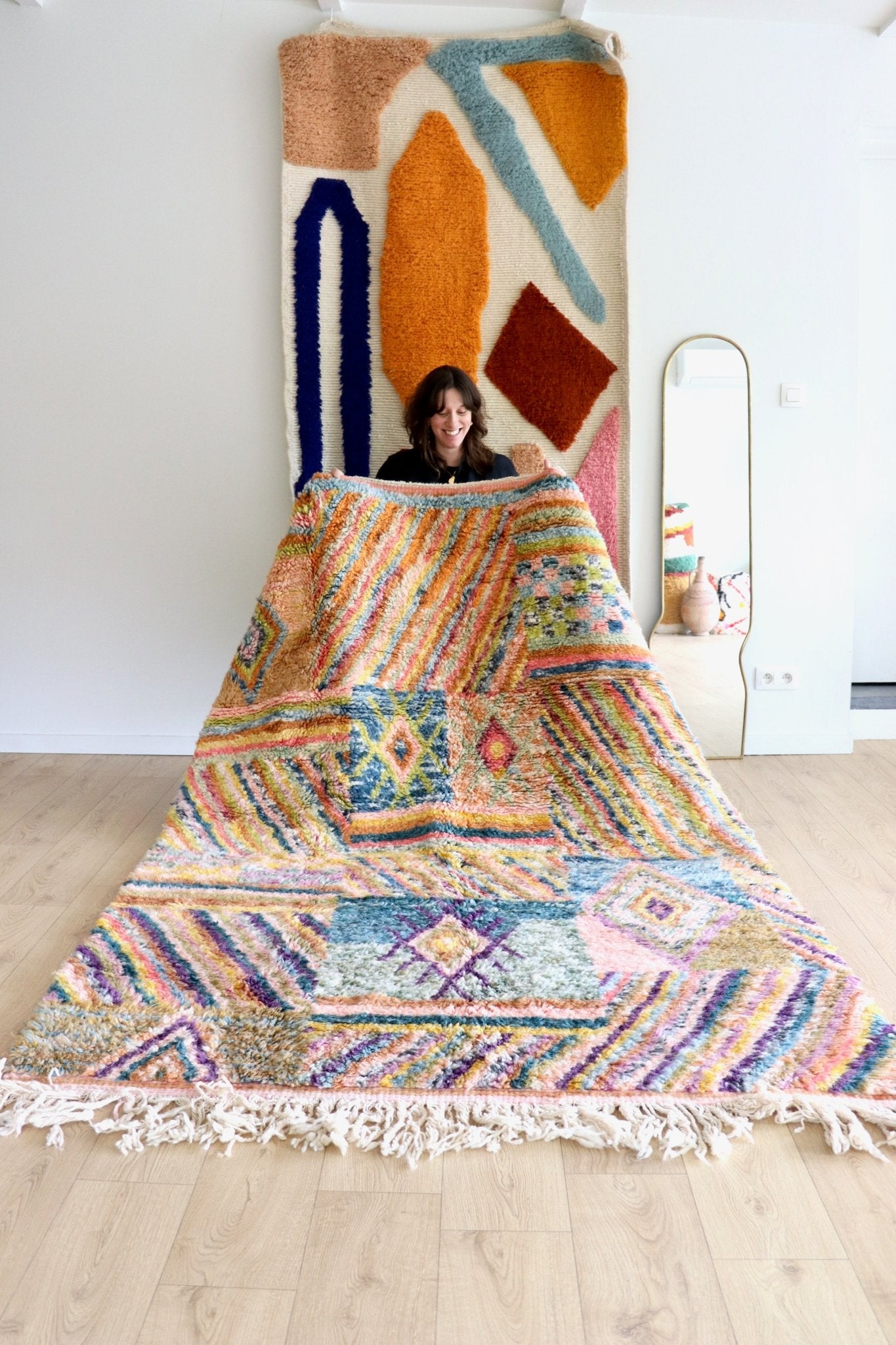 Beni Ouarain Moroccan Colorful Rug (1159) 245x160cm - Diana - Tree of Colors