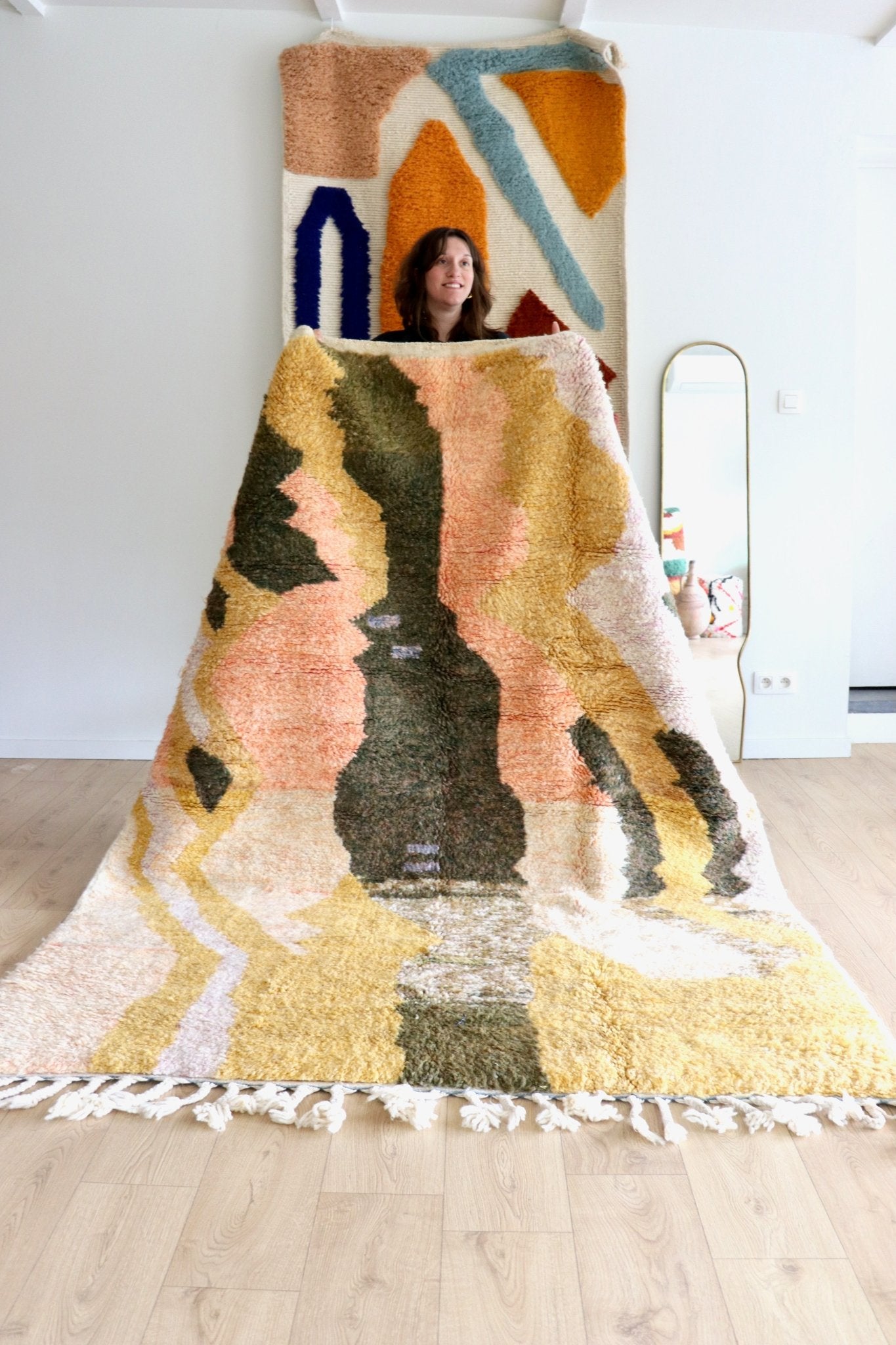 Beni Ouarain Moroccan Colorful Rug (1162) 233x173cm - Ostuni - Tree of Colors