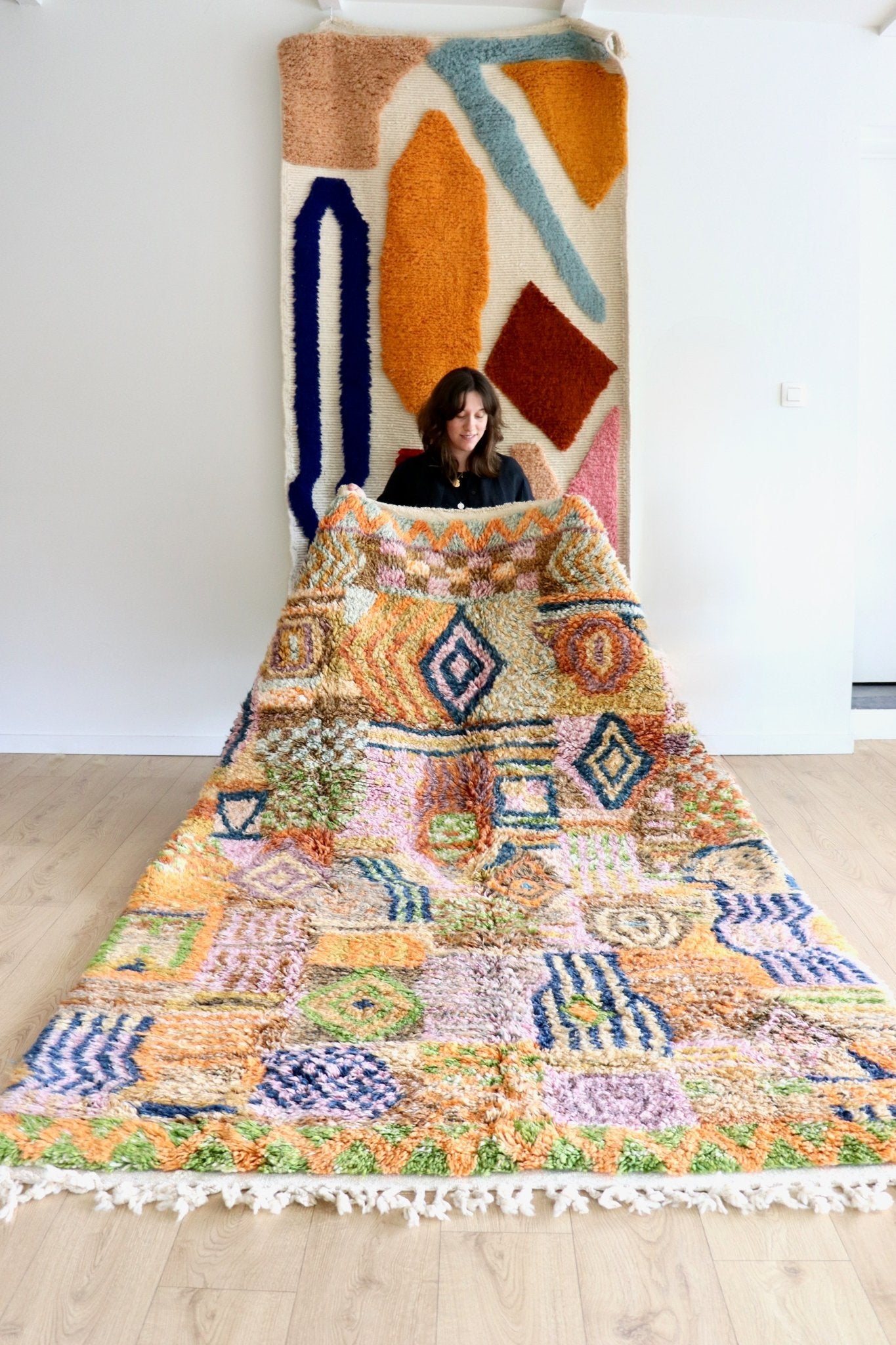 Beni Ouarain Moroccan Colorful Rug (1165) 252x168cm - Tania - Tree of Colors