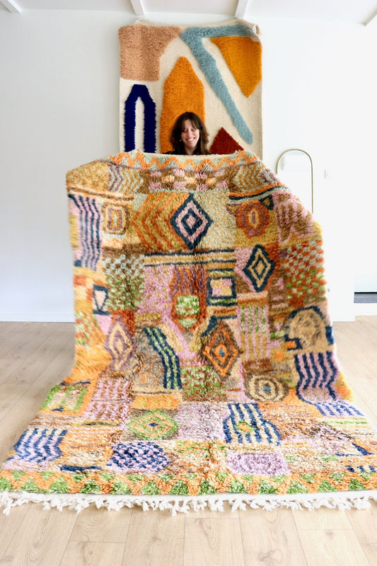 Beni Ouarain Moroccan Colorful Rug (1165) 252x168cm - Tania - Tree of Colors
