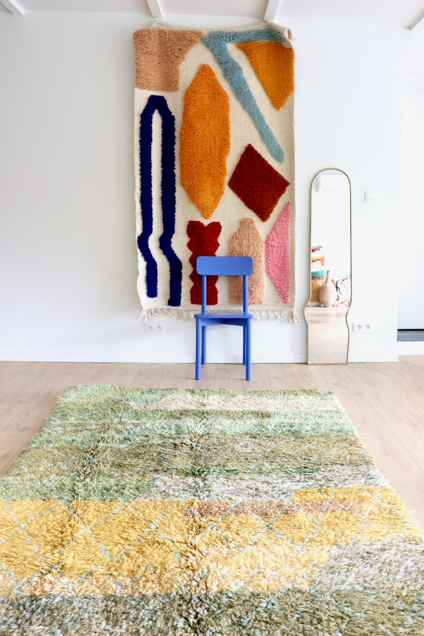 Beni Ouarain Moroccan Colorful Rug (1167) 247x164cm - Costa Rica - Tree of Colors