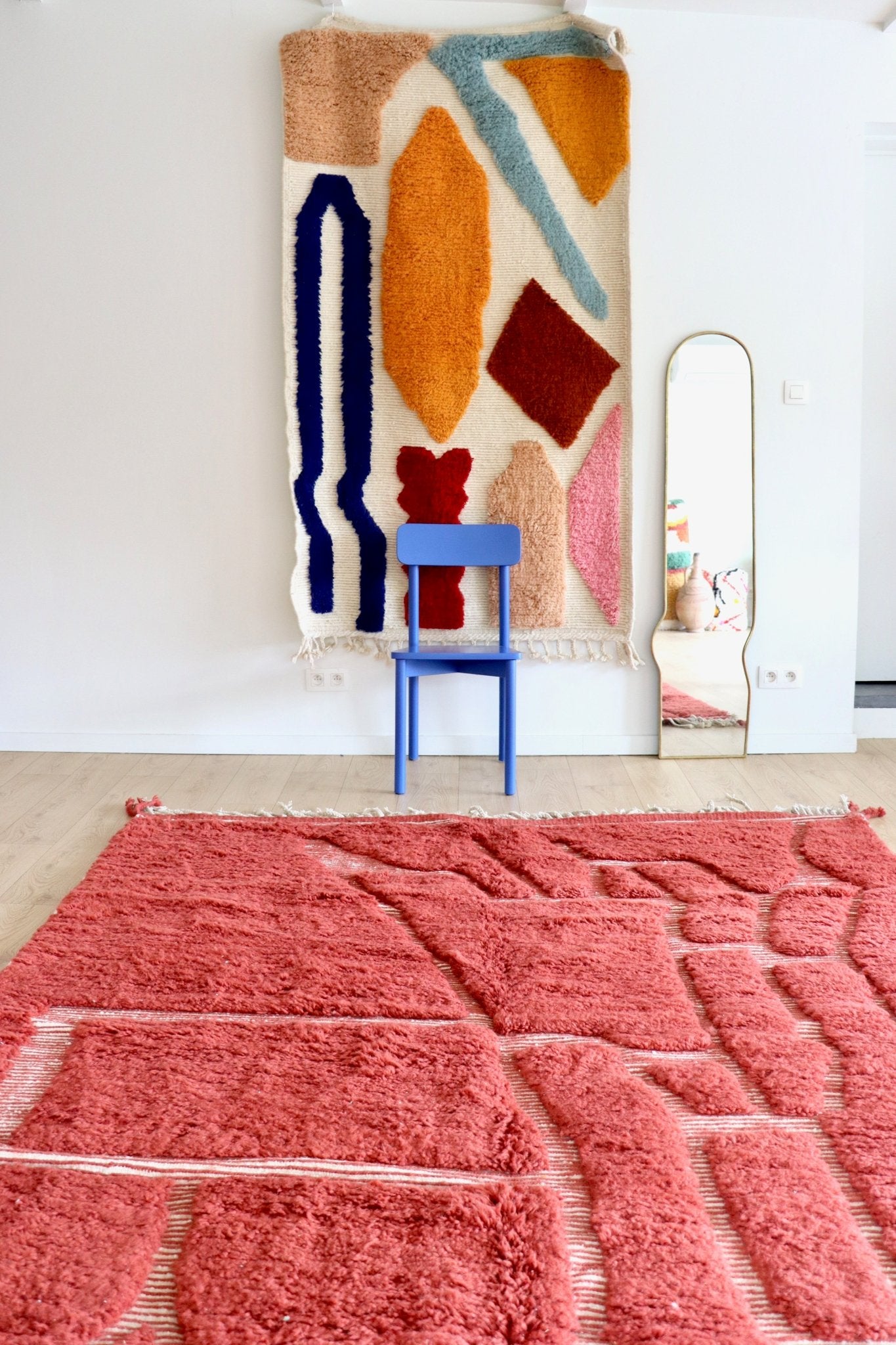 Beni Ouarain Moroccan Colorful Rug (1185) 291x212cm - Red Earth - Tree of Colors