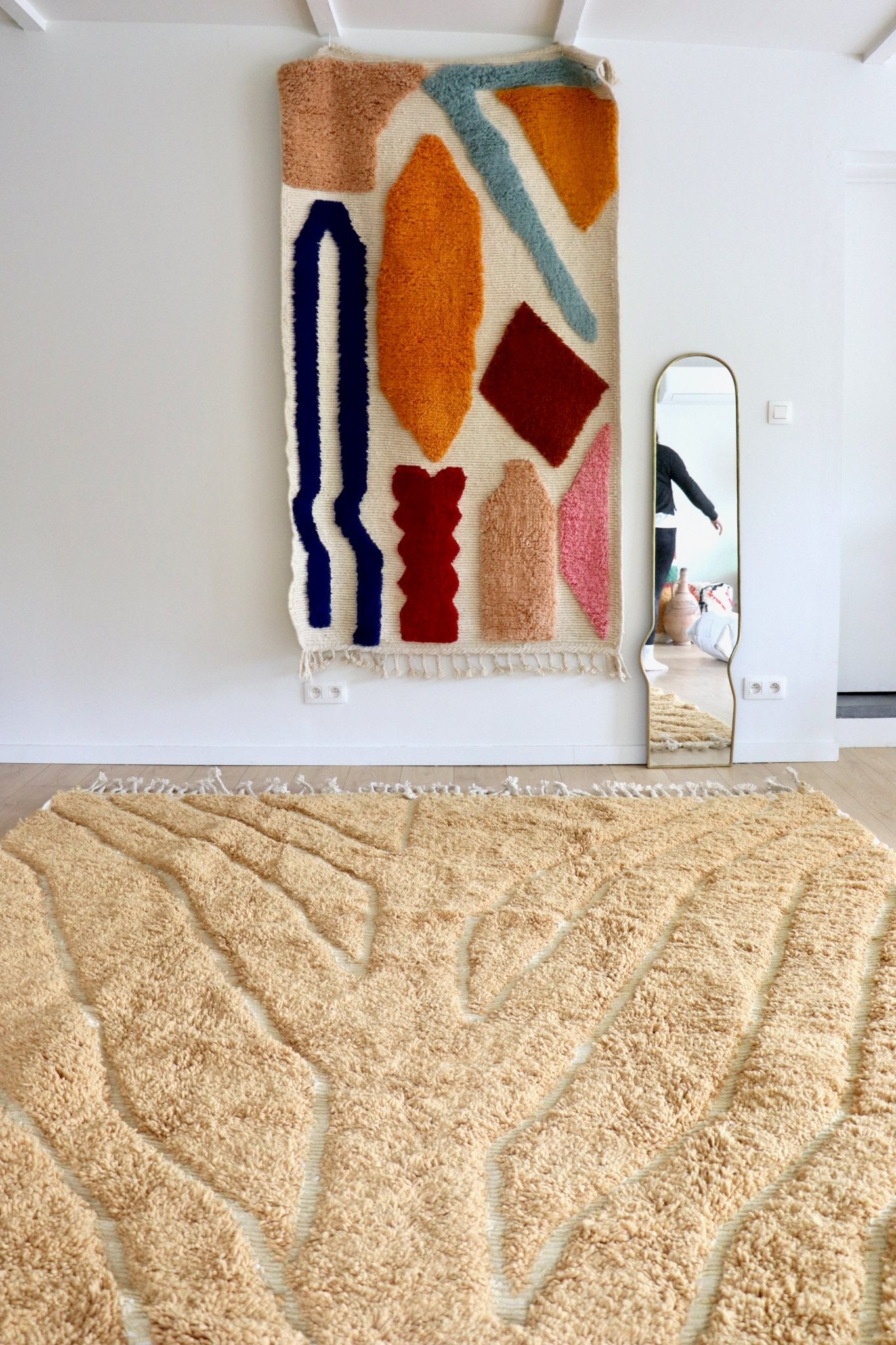 Beni Ouarain Moroccan Colorful Rug (1188) 353x253cm - Honey - Tree of Colors