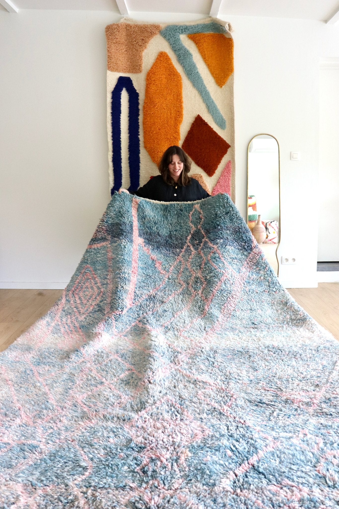 Beni Ouarain Moroccan Colorful Rug (1189) 300x220cm - Stormy Evening - Tree of Colors