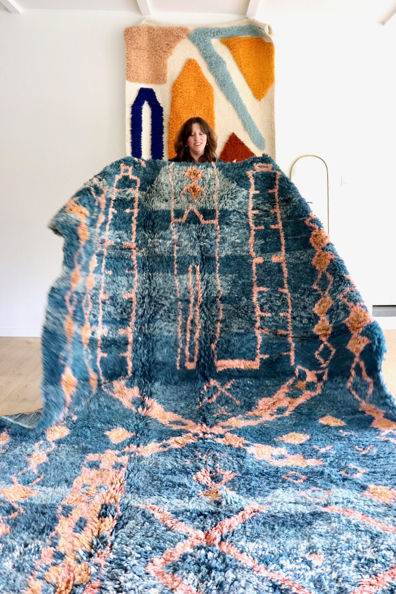 Beni Ouarain Moroccan Colorful Rug (1191) 293x210cm - Night - Tree of Colors