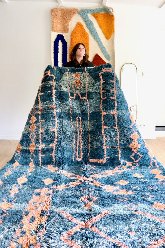 Beni Ouarain Moroccan Colorful Rug (1191) 293x210cm - Night - Tree of Colors