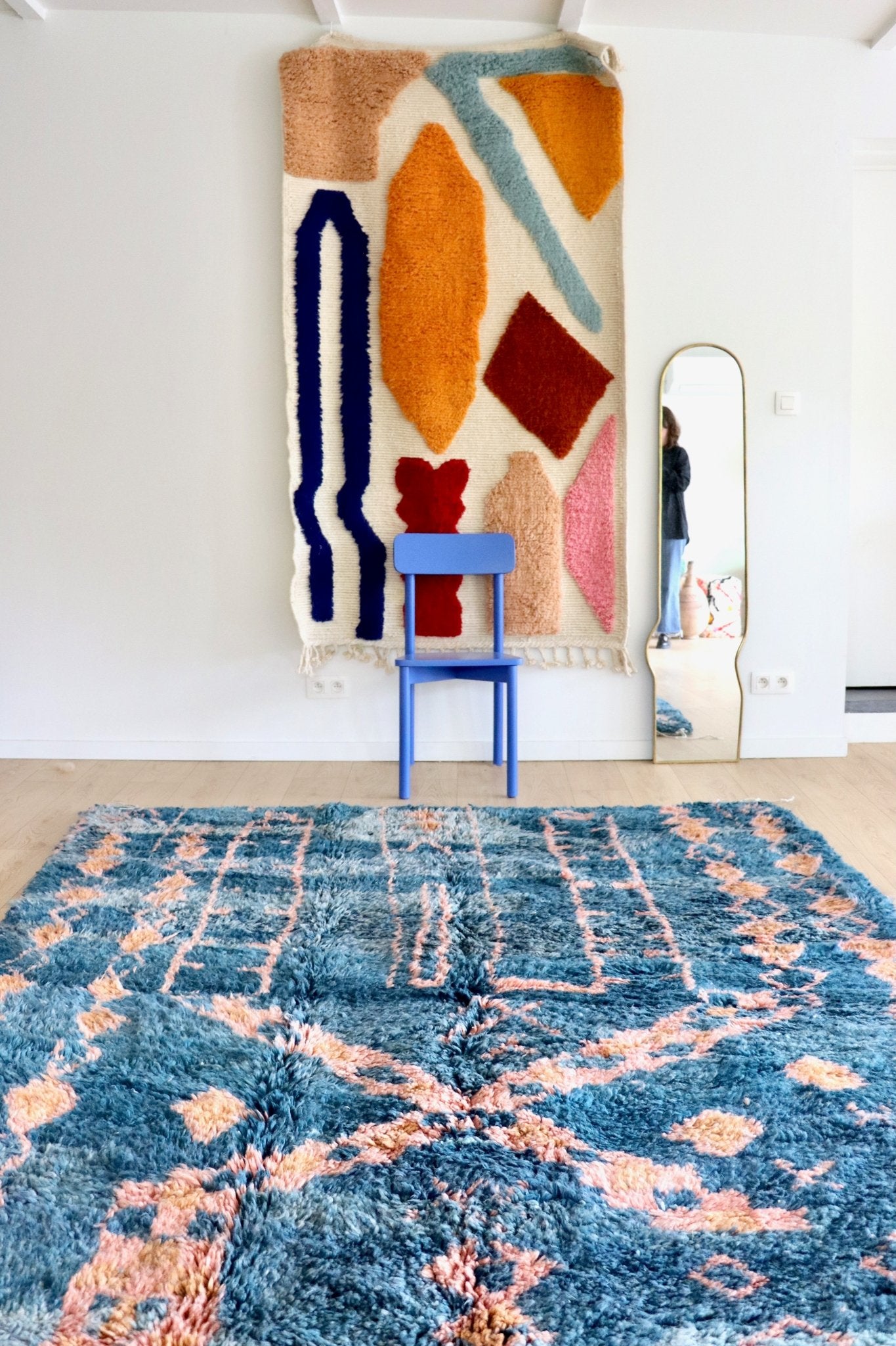 Beni Ouarain Moroccan Colorful Rug (1191) 293x210cm - Night - Tree of Colors