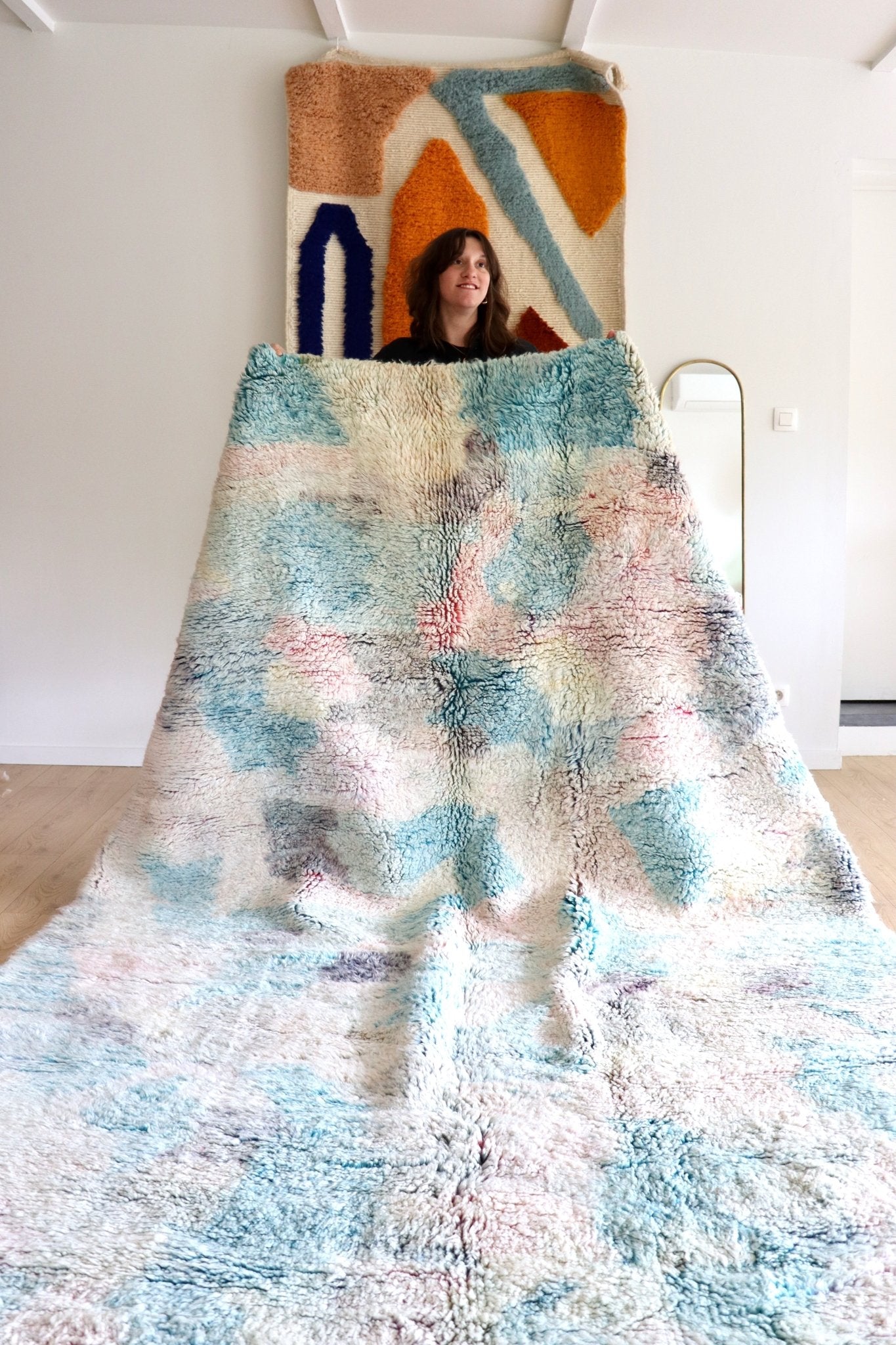 Beni Ouarain Moroccan Colorful Rug (1193) 305x209cm - Clouds - Tree of Colors
