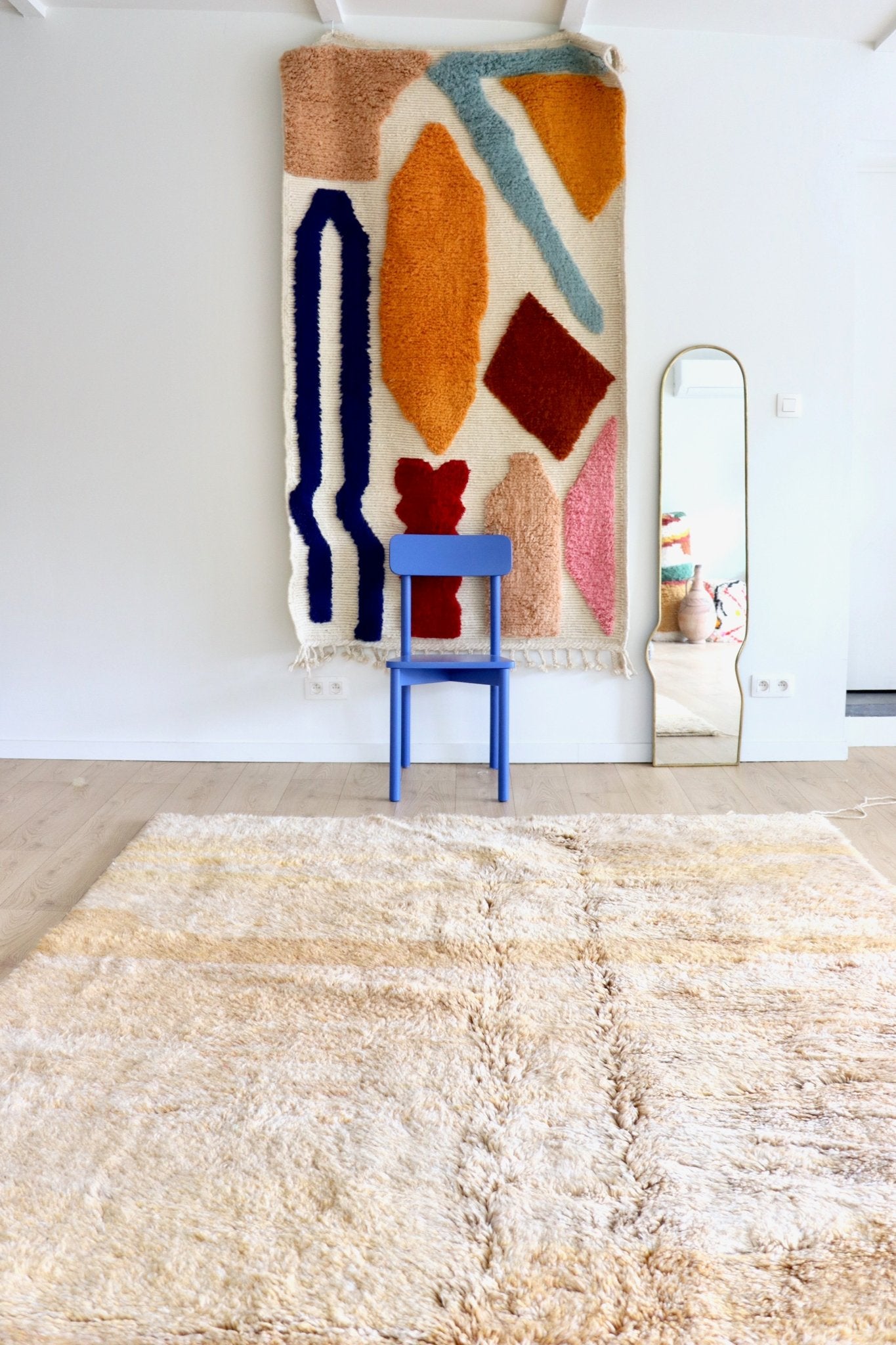 Beni Ouarain Moroccan Colorful Rug (1194) 296x203cm - Burnt Earth - Tree of Colors