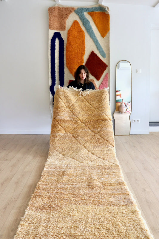 Beni Ouarain Moroccan Colorful Rug (1197) 295x97cm - Beach - Tree of Colors