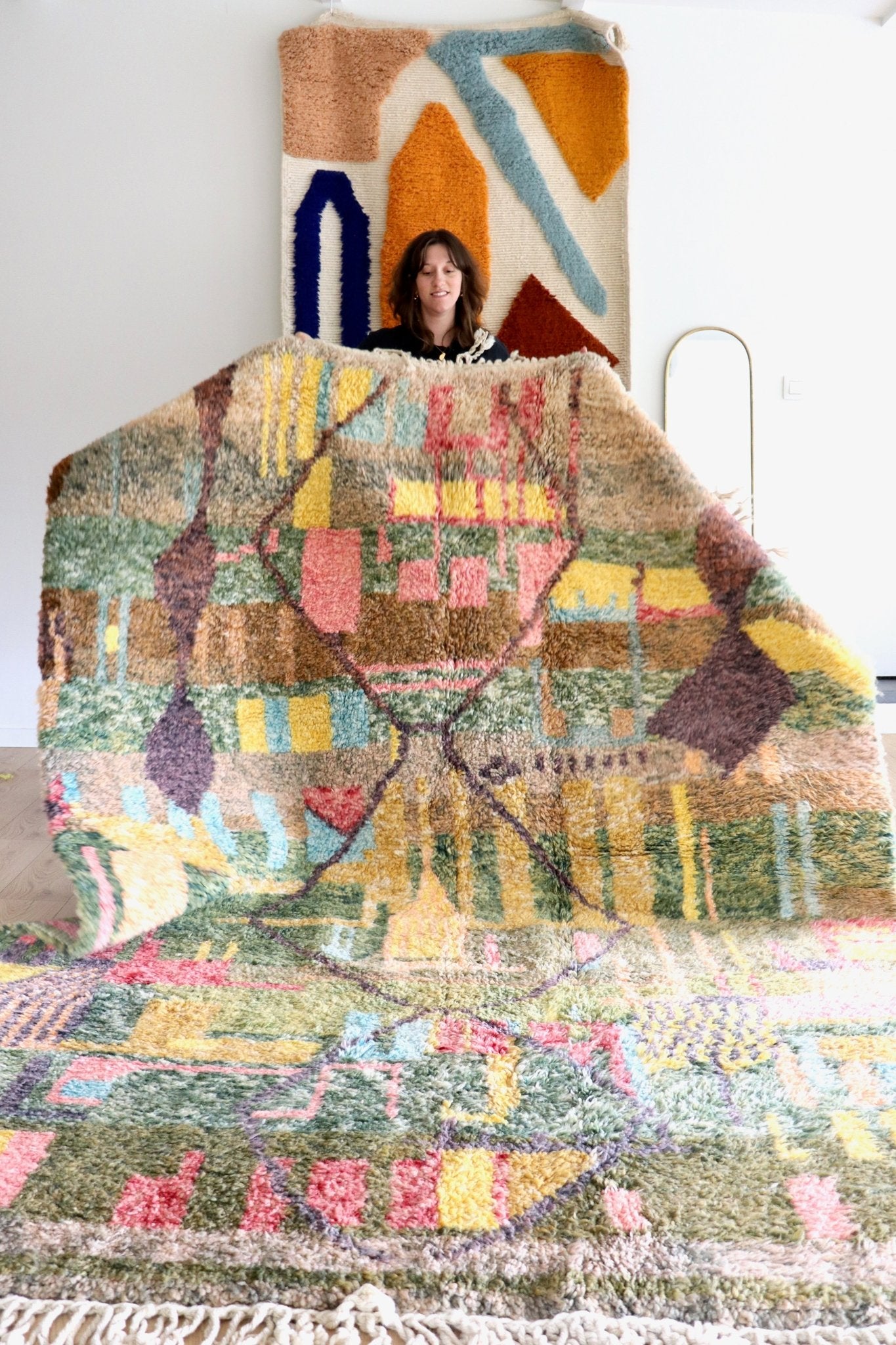Beni Ouarain Moroccan Colorful Rug (1199) 288x203cm - Sofia - Tree of Colors