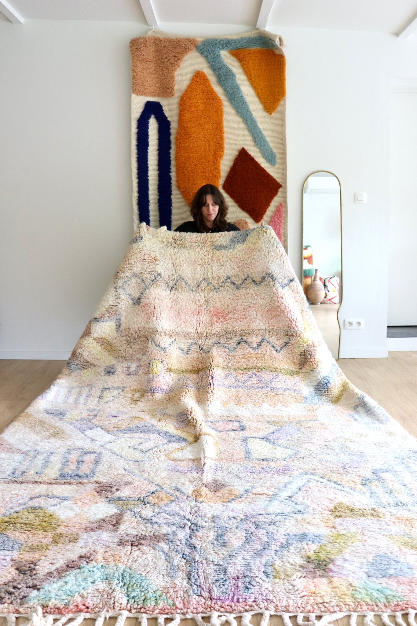Beni Ouarain Moroccan Colorful Rug (1201) 295x216cm - Wendy - Tree of Colors