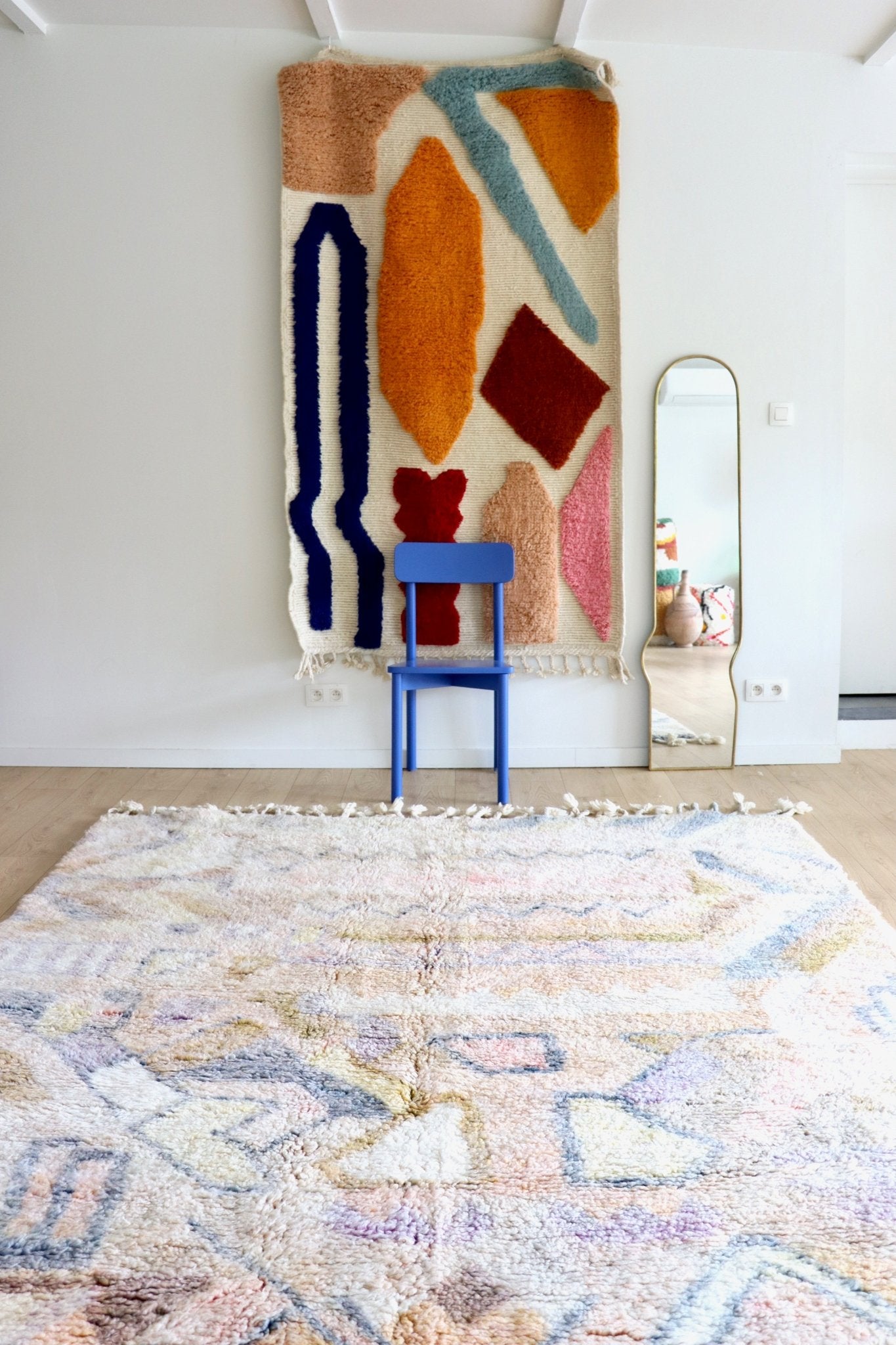 Beni Ouarain Moroccan Colorful Rug (1201) 295x216cm - Wendy - Tree of Colors