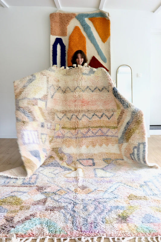 Beni Ouarain Moroccan Colorful Rug (1201) 295x216cm - Wendy - Tree of Colors