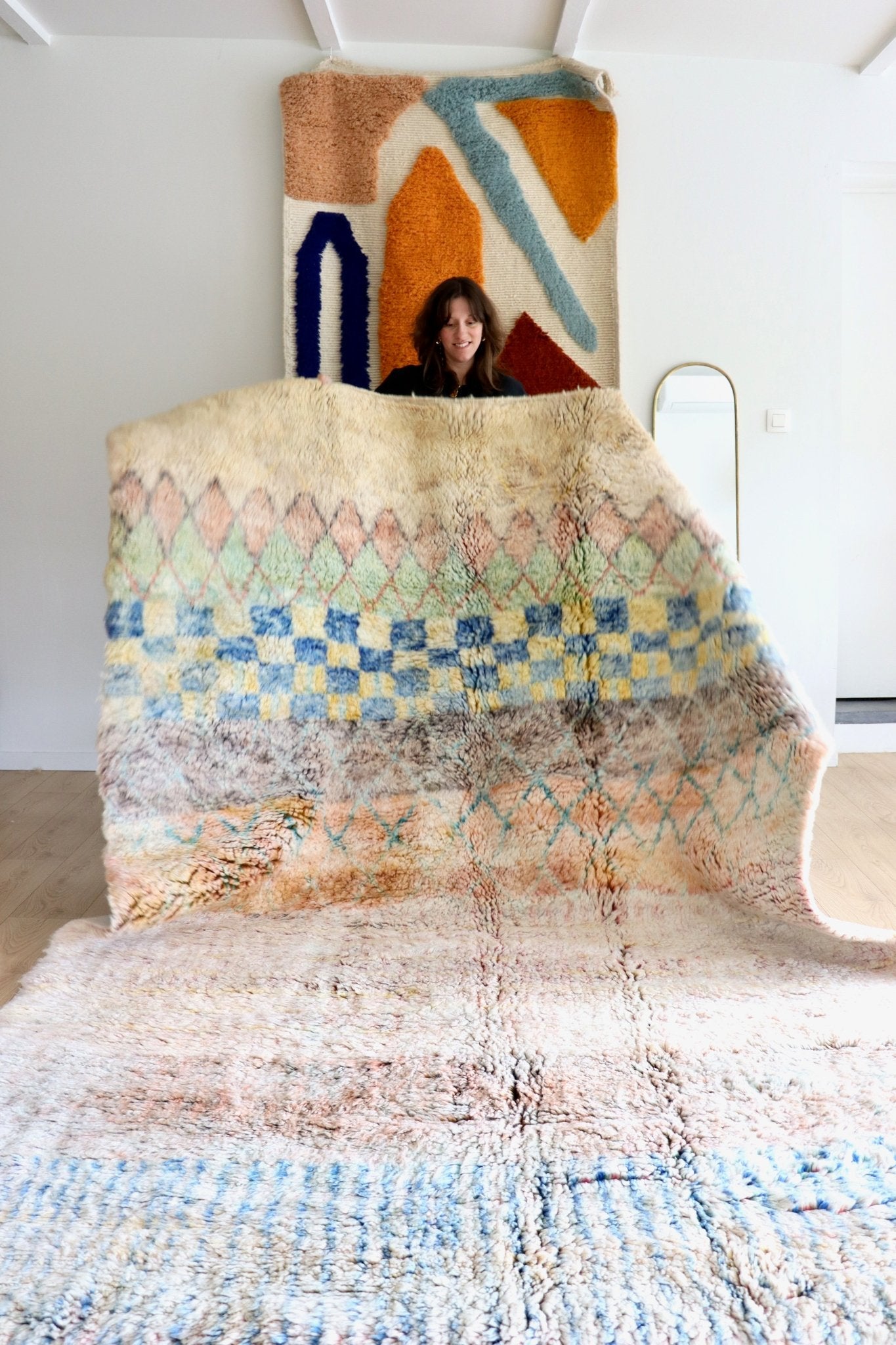 Beni Ouarain Moroccan Colorful Rug (1202) 305x203cm - Emily - Tree of Colors
