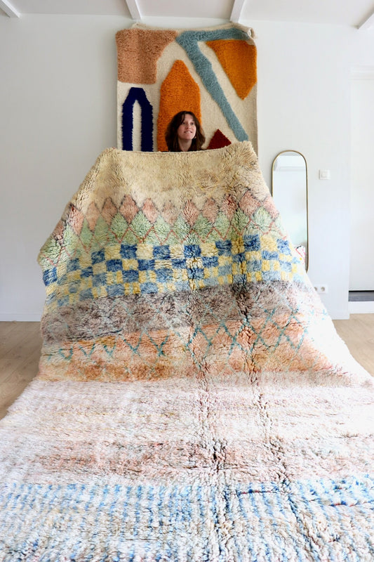 Beni Ouarain Moroccan Colorful Rug (1202) 305x203cm - Emily - Tree of Colors