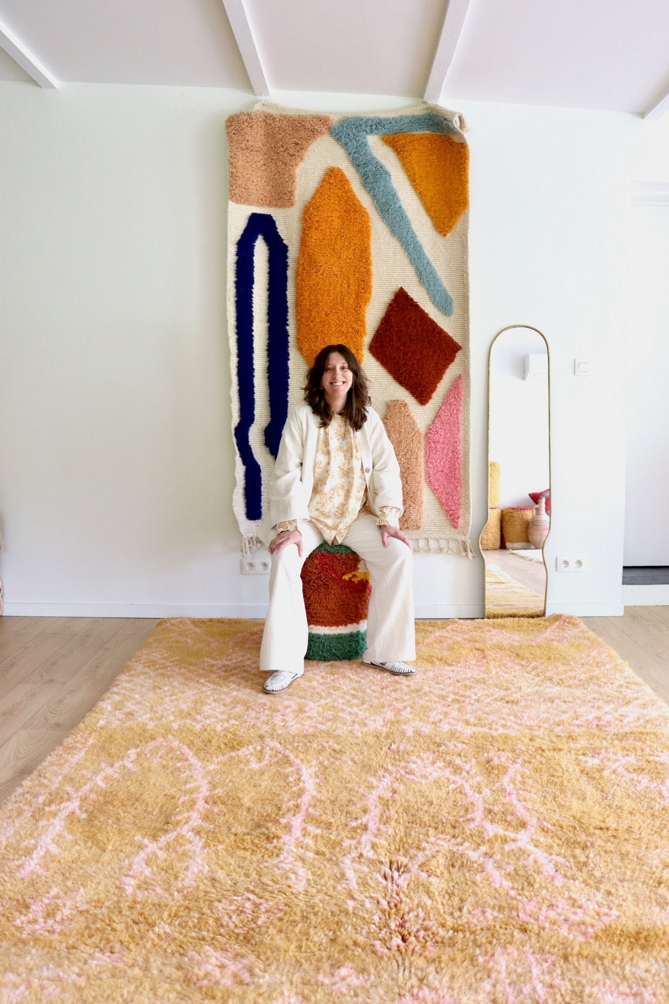 Beni Ouarain Moroccan Colorful Rug (1203) 294x208cm - Summer Heat - Tree of Colors