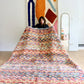 Beni Ouarain Moroccan Colorful Rug (1207) 296x202cm - Pink Flower Fields - Tree of Colors