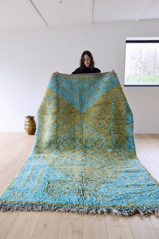 Beni Ouarain Moroccan Colorful Rug (771) 271x165cm - Peacock - Tree of Colors