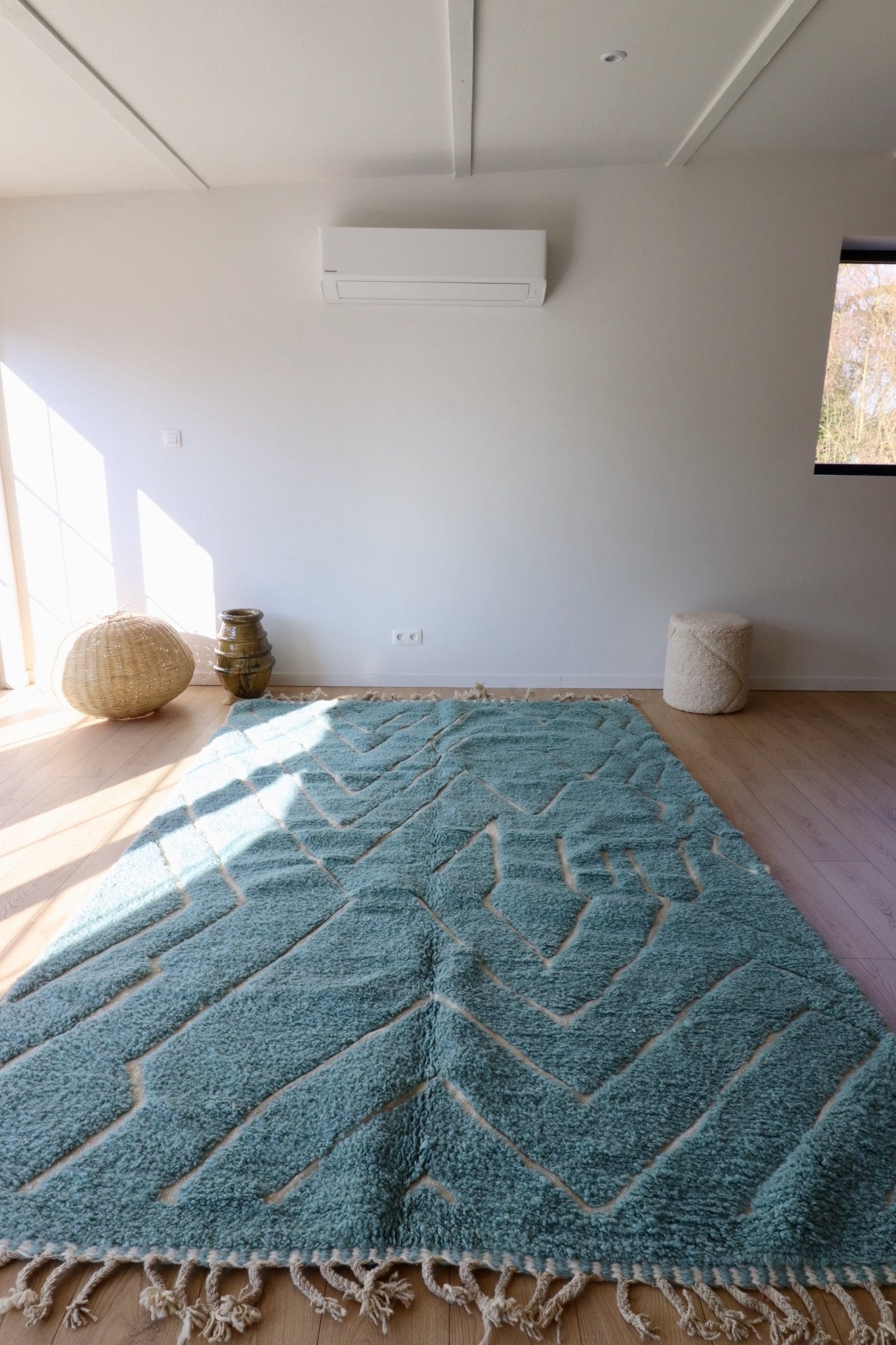 Beni Ouarain Moroccan Colorful Rug (806) 310x201cm - Baby Blue - Tree of Colors