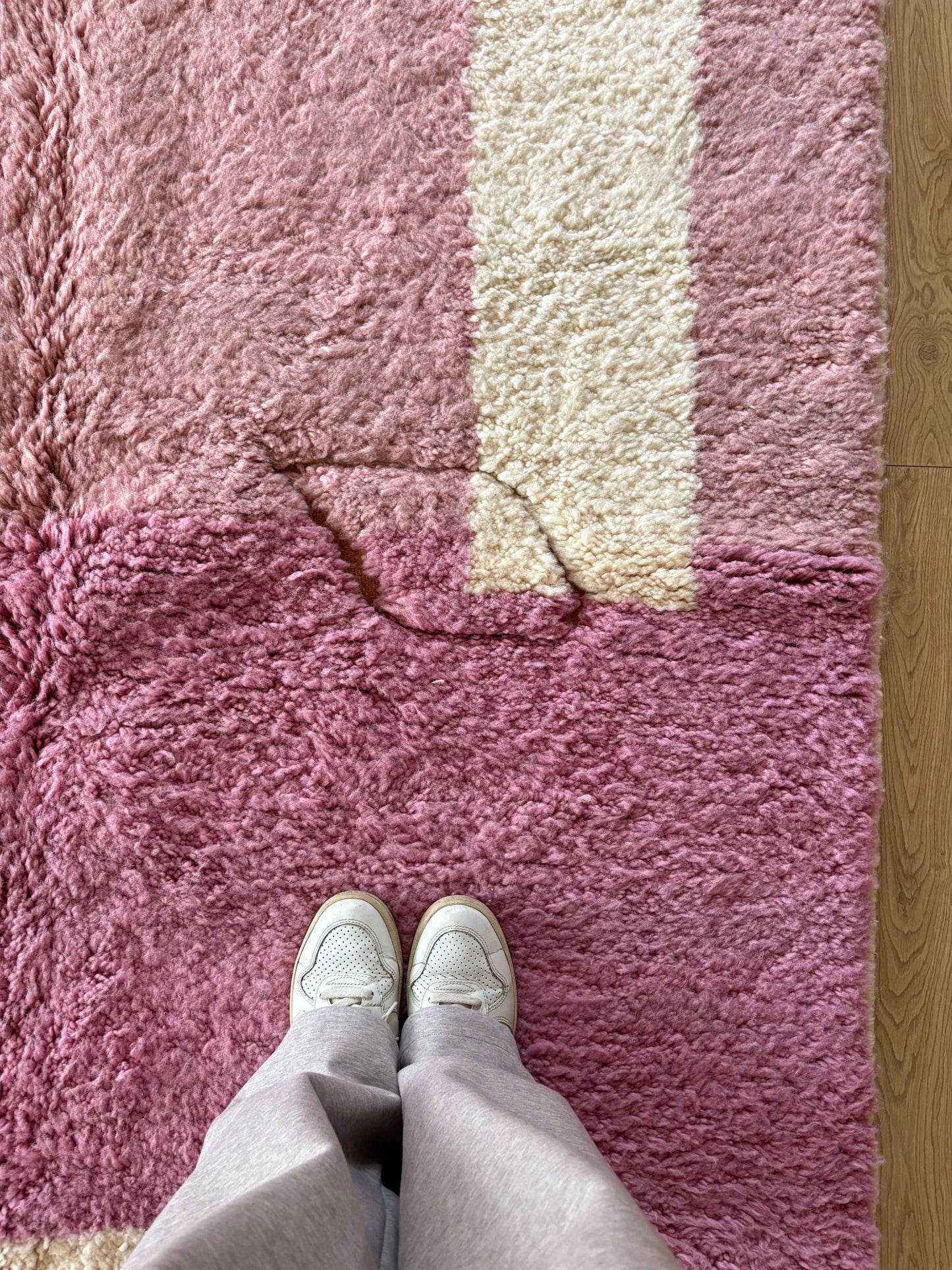 Beni Ouarain Moroccan Colorful Rug (808) 239x155cm - Lavender - Tree of Colors