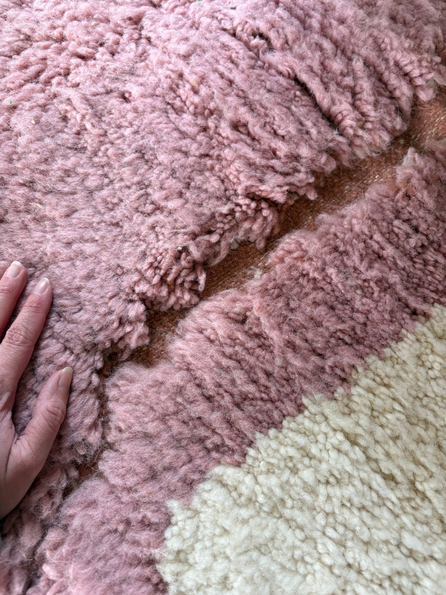 Beni Ouarain Moroccan Colorful Rug (808) 239x155cm - Lavender - Tree of Colors