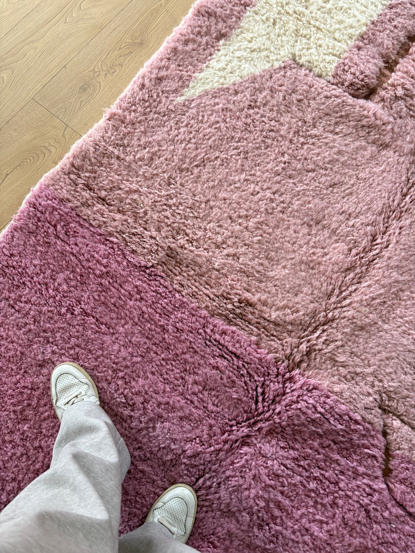 Beni Ouarain Moroccan Colorful Rug (808) 239x155cm - Lavender - Tree of Colors