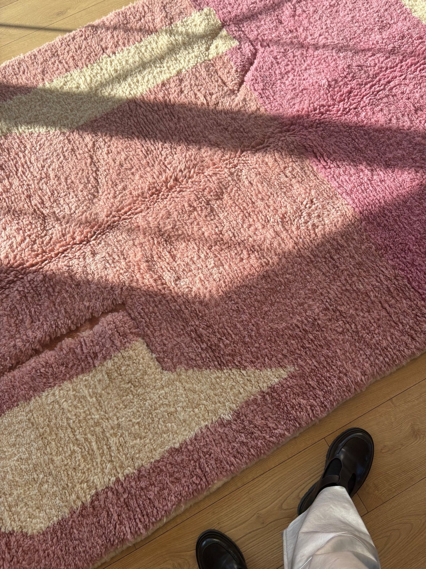 Beni Ouarain Moroccan Colorful Rug (808) 239x155cm - Lavender - Tree of Colors