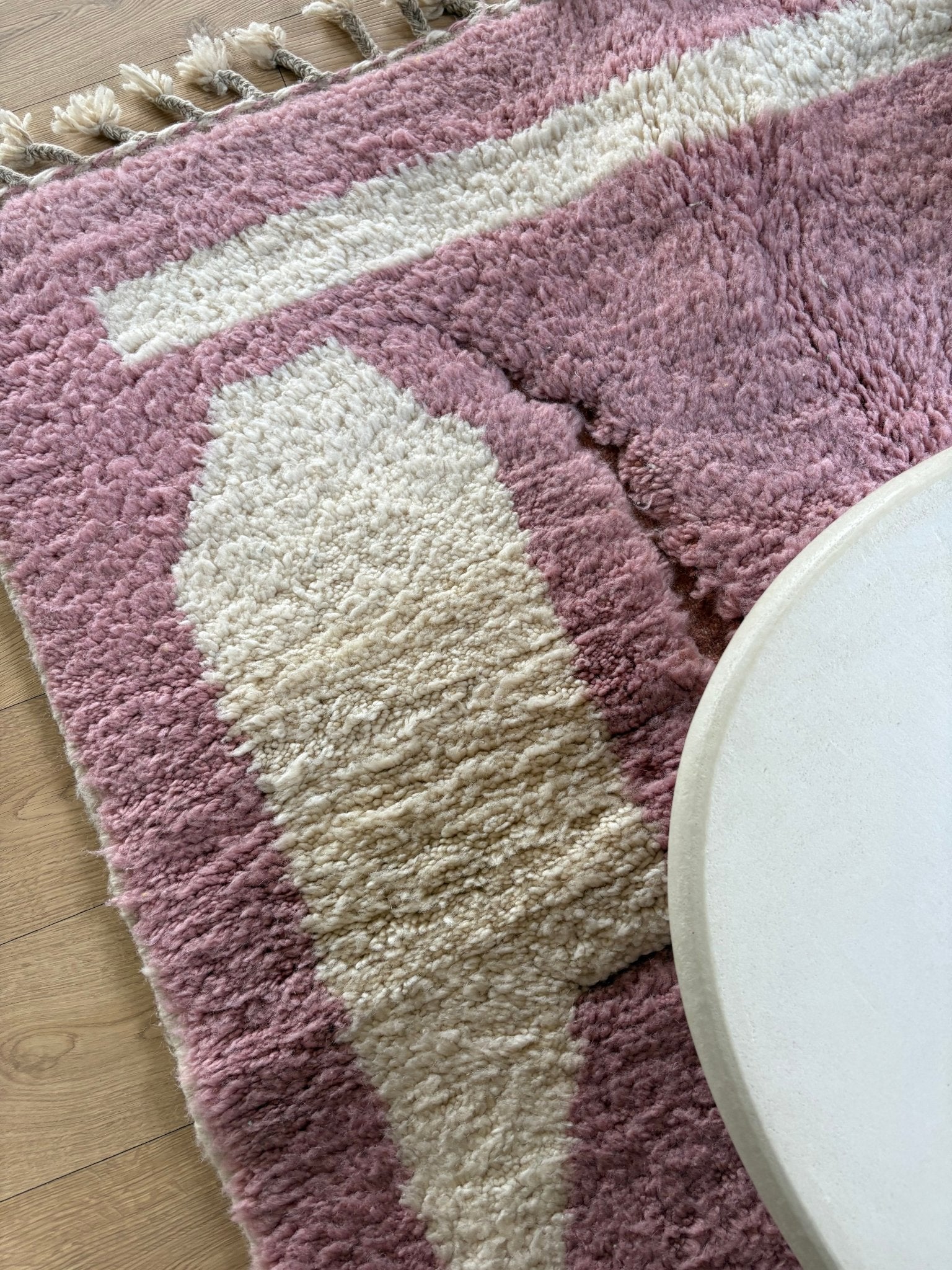 Beni Ouarain Moroccan Colorful Rug (808) 239x155cm - Lavender - Tree of Colors