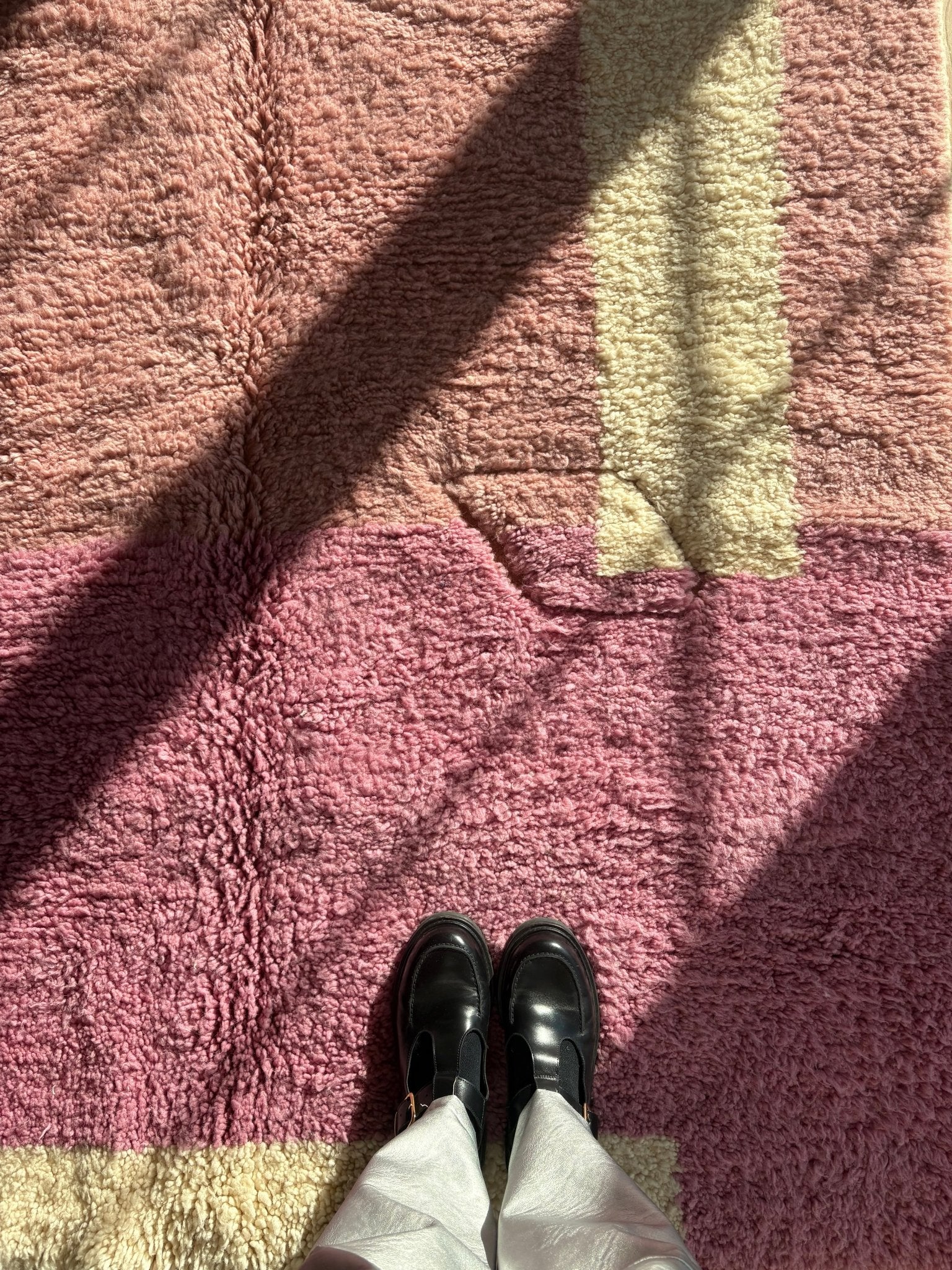 Beni Ouarain Moroccan Colorful Rug (808) 239x155cm - Lavender - Tree of Colors