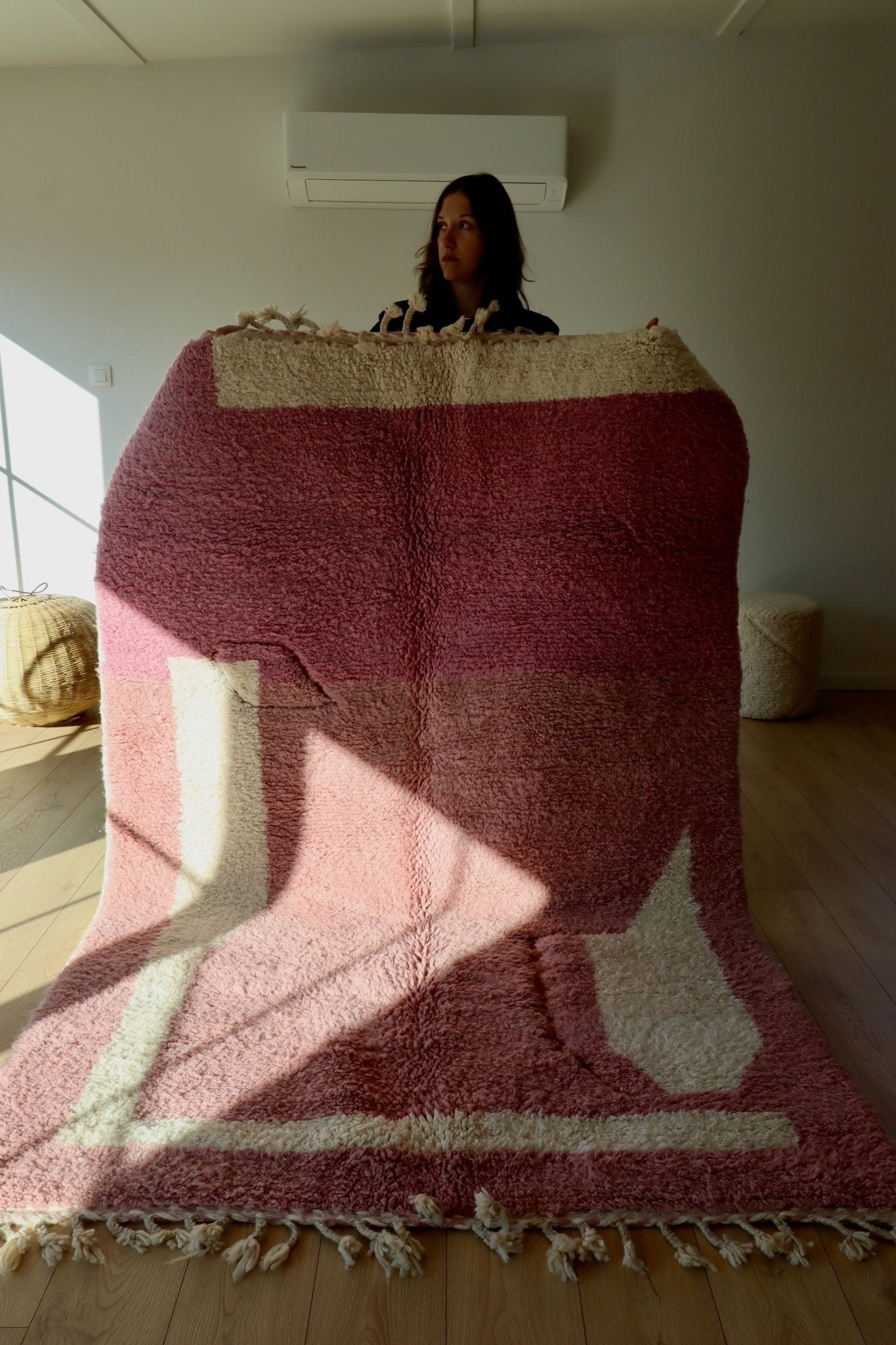 Beni Ouarain Moroccan Colorful Rug (808) 239x155cm - Lavender - Tree of Colors