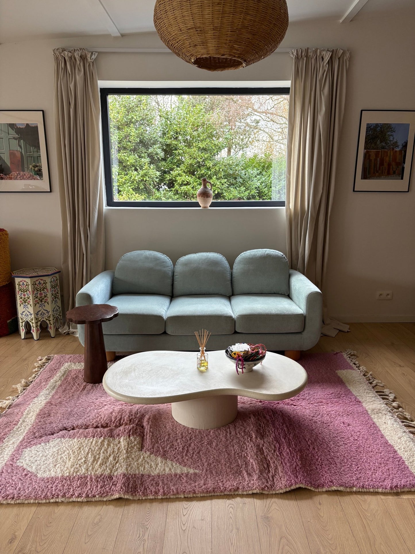 Beni Ouarain Moroccan Colorful Rug (808) 239x155cm - Lavender - Tree of Colors