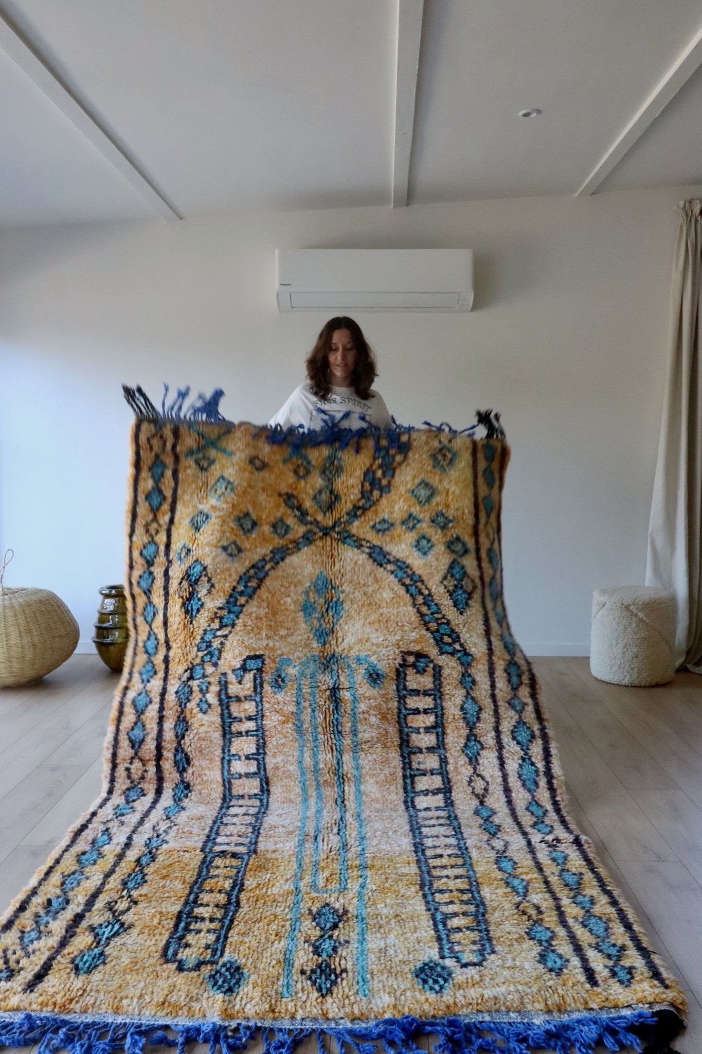 Beni Ouarain Moroccan Colorful Rug (883) 257x152cm - India - Tree of Colors