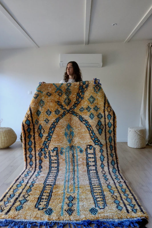 Beni Ouarain Moroccan Colorful Rug (883) 257x152cm - India - Tree of Colors