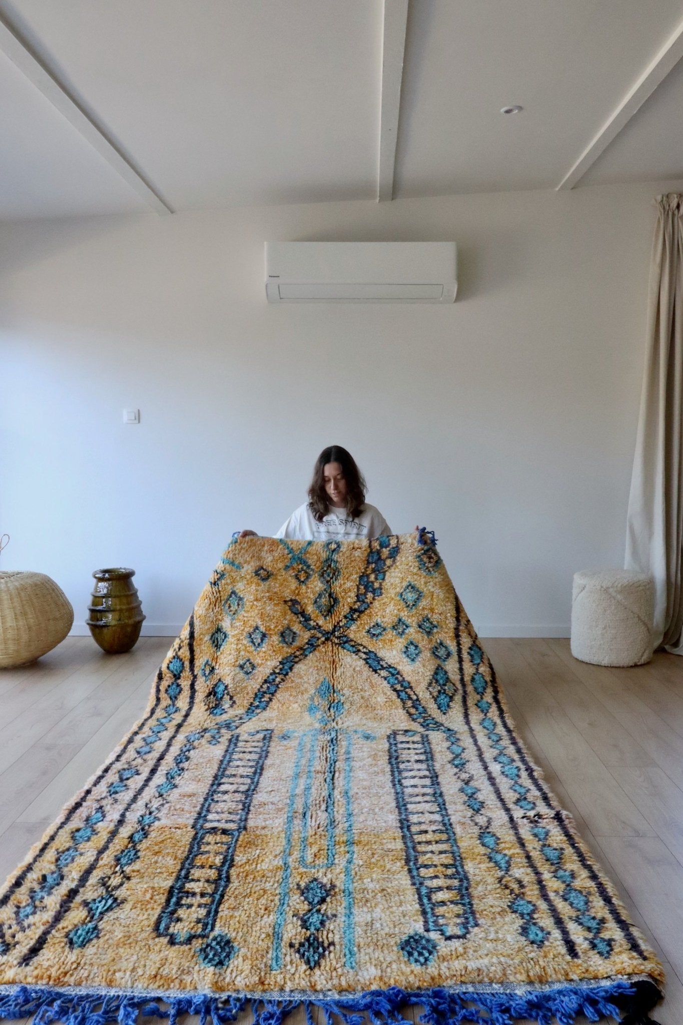 Beni Ouarain Moroccan Colorful Rug (883) 257x152cm - India - Tree of Colors