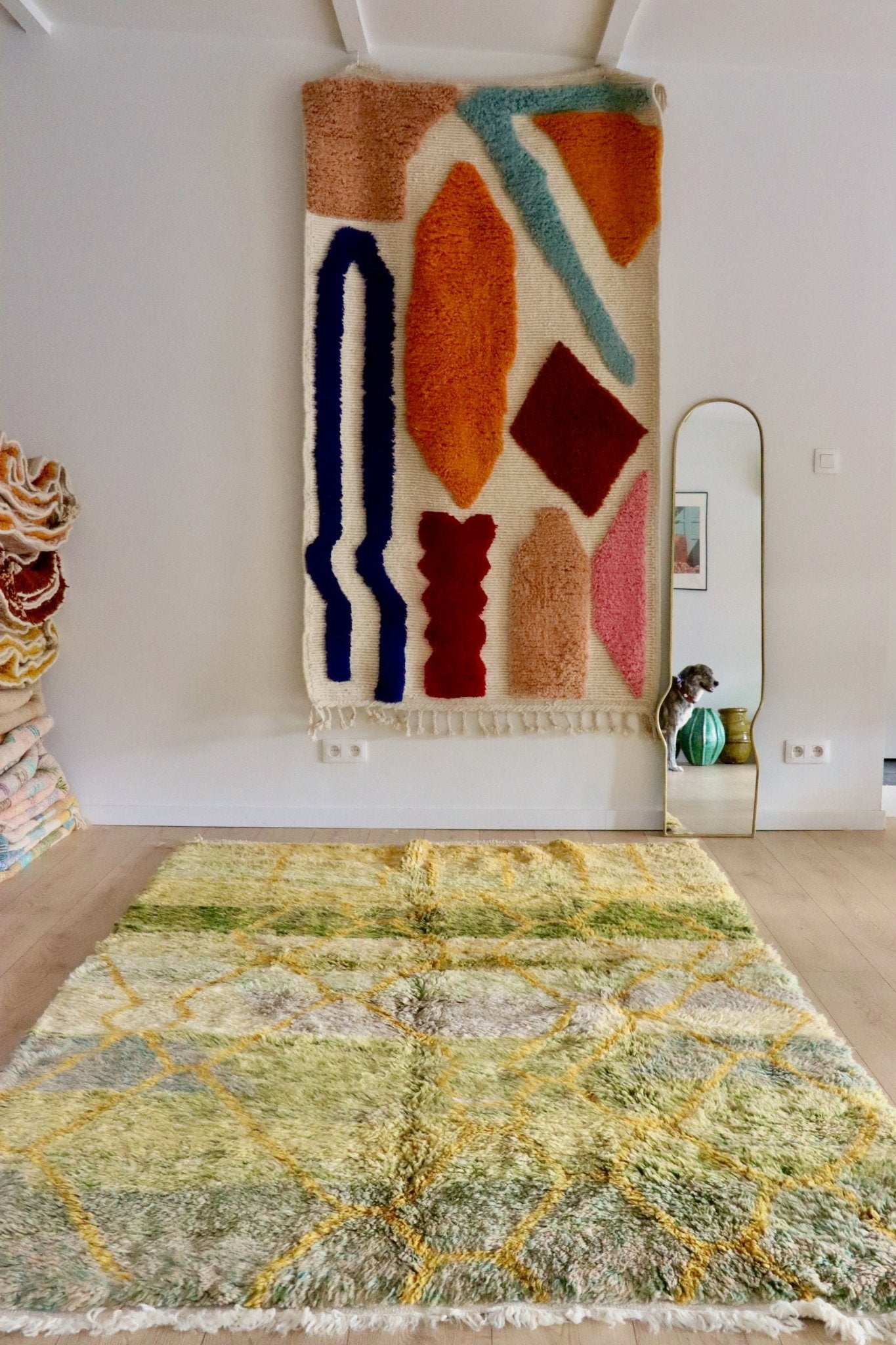 Beni Ouarain Moroccan Colorful Rug (956) 258x170cm - Emerald City - Tree of Colors