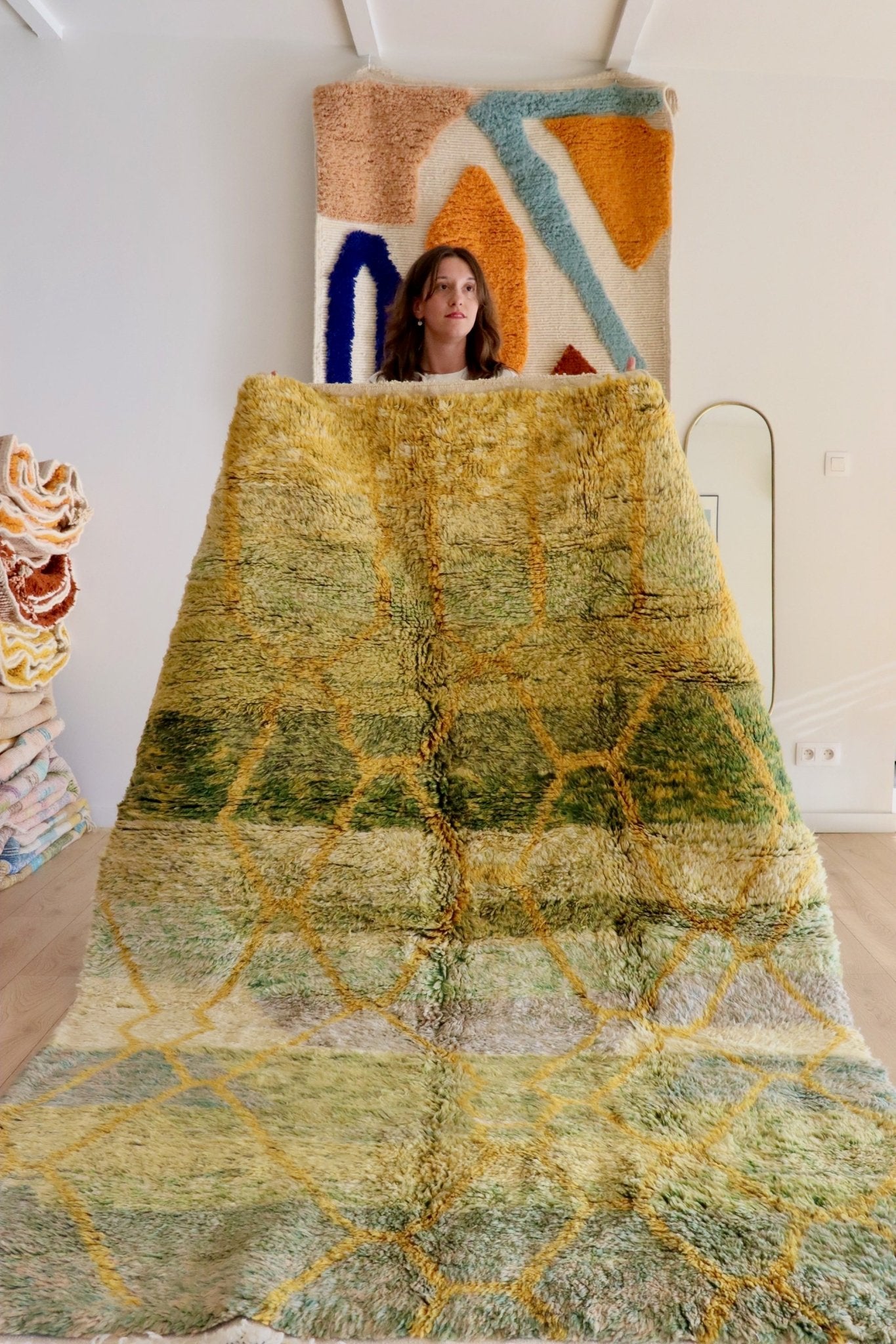 Beni Ouarain Moroccan Colorful Rug (956) 258x170cm - Emerald City - Tree of Colors