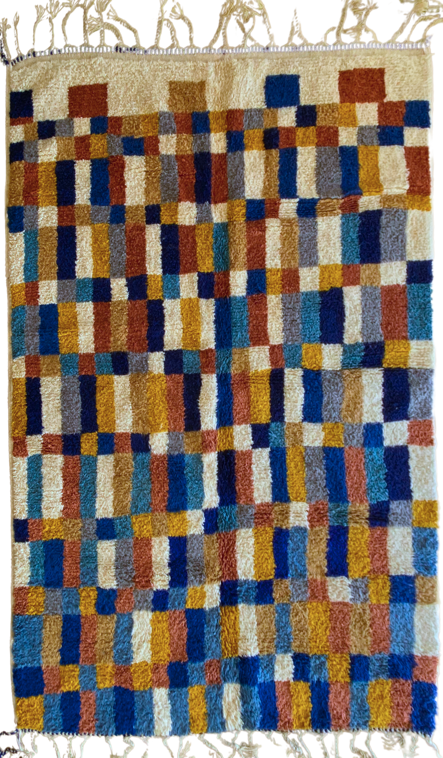 Tapis Beni Ouarain coloré (966) 295x205cm - Blue Swimming Pool