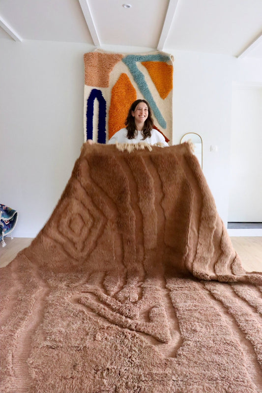 Beni Ouarain Moroccan Colorful Rug (976) 420x298 - Chocolate Ice Cream - Tree of Colors